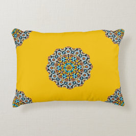 Almofada Decorativa Mosaico marroquino, Turquesa e Amarelo