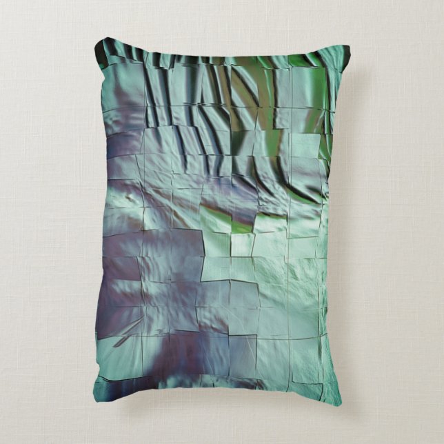 Almofada Decorativa Mosaico verde acinzentado com esculpido macio e ce (Verso(Vertical))