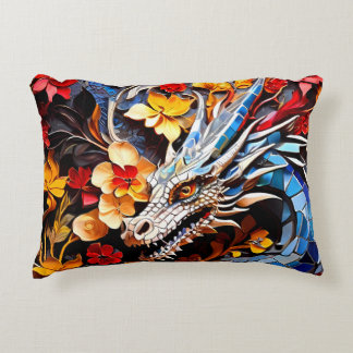 Almofada Decorativa Mosaicos de Dragão Coloridos