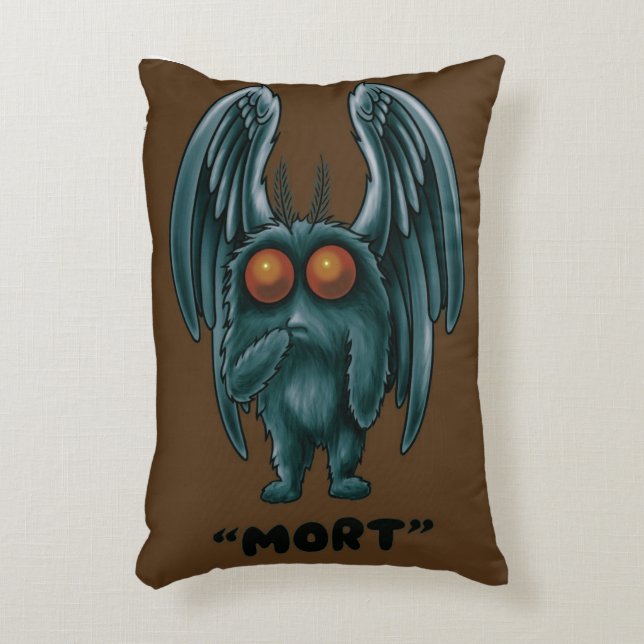 Almofada Decorativa Mothman "Mort" Cryptid (Frente(Vertical))