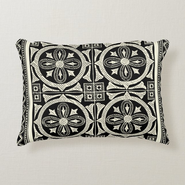 Almofada Decorativa Motif de Mandala Preto e Branco pelo Vision Studio (Frente)
