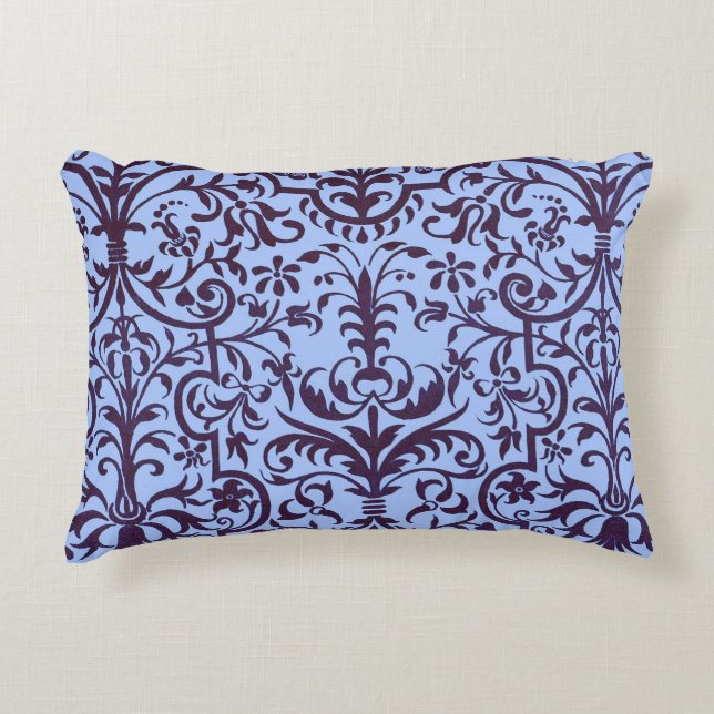 Almofada Decorativa Motif vitoriano em azul (Frente)