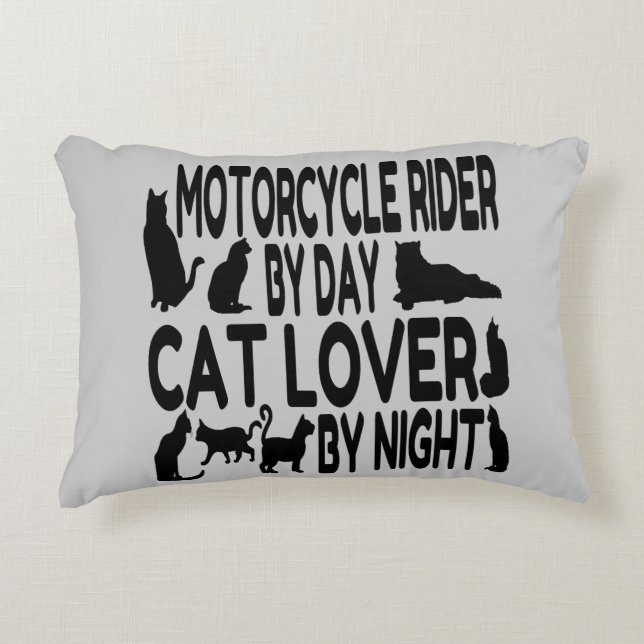 Almofada Decorativa Motorcycle Rider de Cat Lover (Frente)