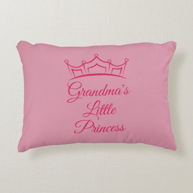 Almofada Decorativa Mude o nome da avó A Princesa Pequena da Vovó (Frente)