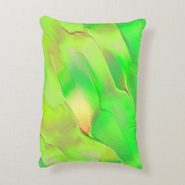 Almofada Decorativa Muito pouco gravado em verde vívido e envelhecido (Verso(Vertical))