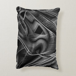 Almofada Decorativa Muito torto com sulcos de cinza, fundo preto
