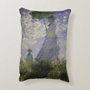 Almofada Decorativa Mulher com Parasol por Claude Monet, Vintage Art
