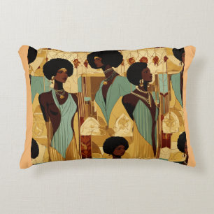 Almofada Decorativa Mulheres Renascentistas Afrocêntricas Patternaram