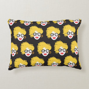 Almofada Decorativa Multidão de pessoas engraçadas, fundo fofo