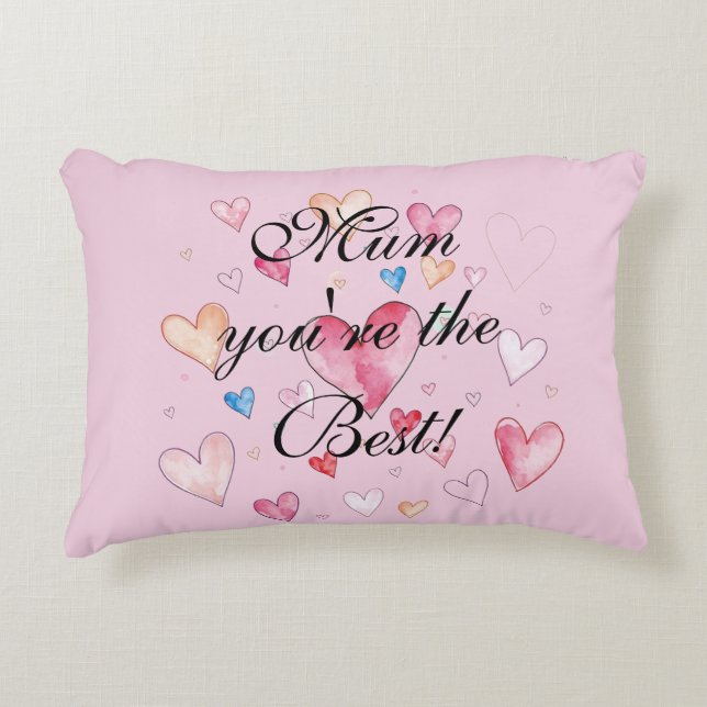 Almofada Decorativa Mum You're the Best Mother's Day  (Frente)