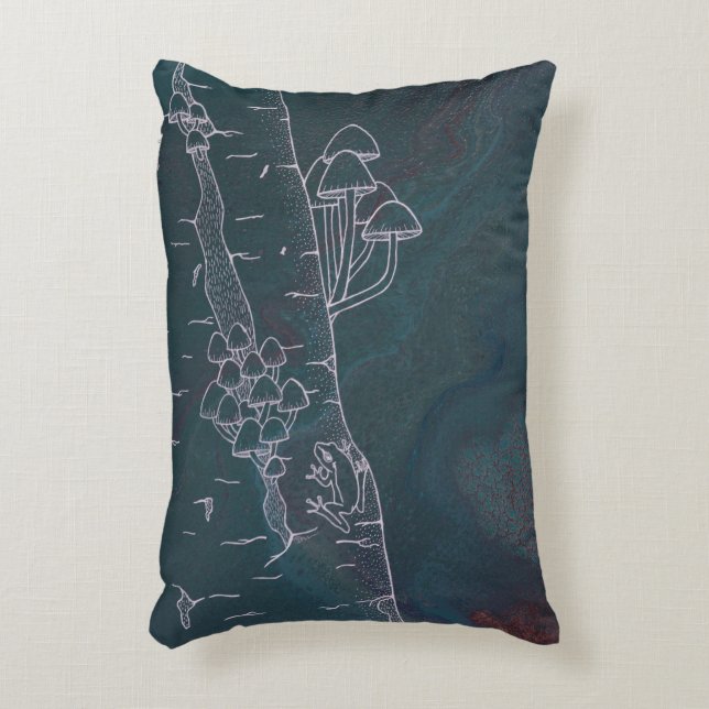 Almofada Decorativa Mushroom Meet at Croaker's Post (Frente(Vertical))