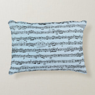 Almofada Decorativa Música em folha azul
