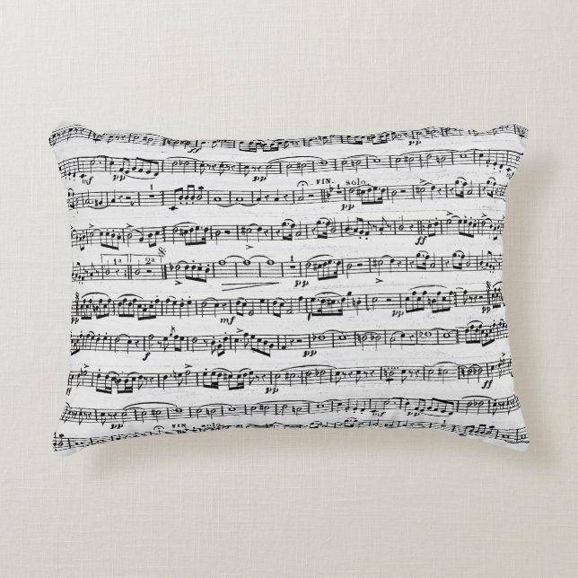 Almofada Decorativa Música em Folha na Madeira em Branco (Frente)
