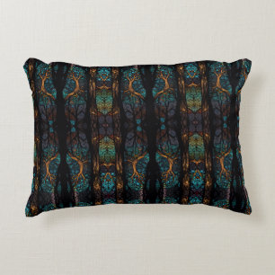 Almofada Decorativa Mystic Forest Mosaic Blue & Black Standard Cushion