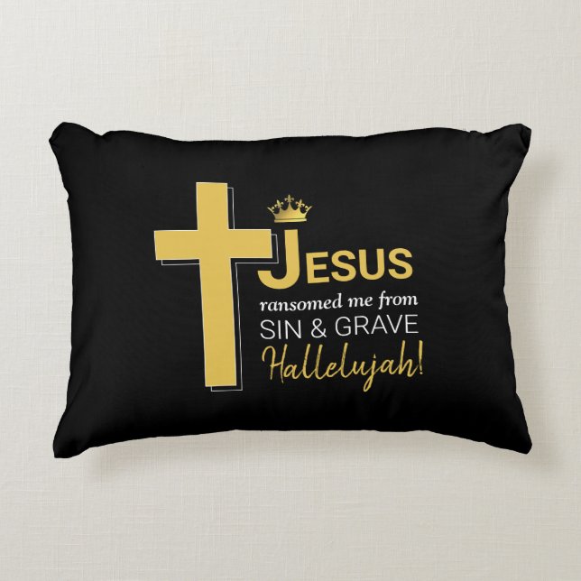 Almofada Decorativa Na moda JESUS ME RANSOMOU Cristão (Frente)