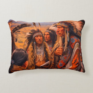 Almofada Decorativa Naive American Scene on a Beautiful Accent Pillow