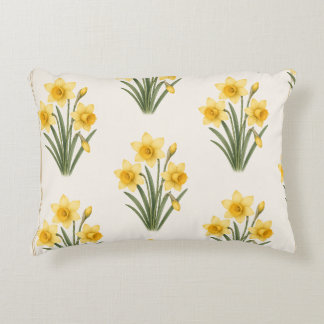 Almofada Decorativa Narciso Botânico, Flor do Mês de Nascimento de Mar