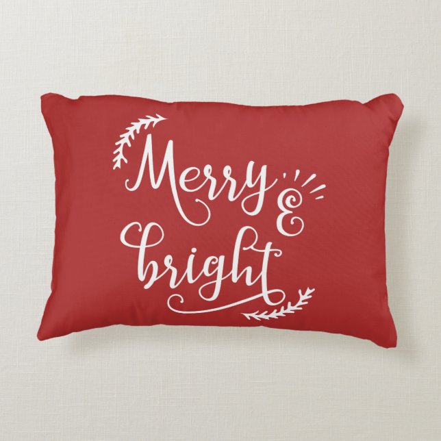 Almofada Decorativa Natal alegre e brilhante Feriado (Verso)