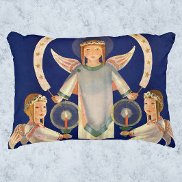 Almofada Decorativa Natal Antigo, Anjos Escandinavos da Santa Lucia