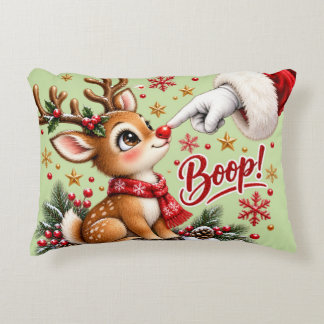 Almofada Decorativa Natal Bonito Papai Noel e Boop no Nariz do Renas