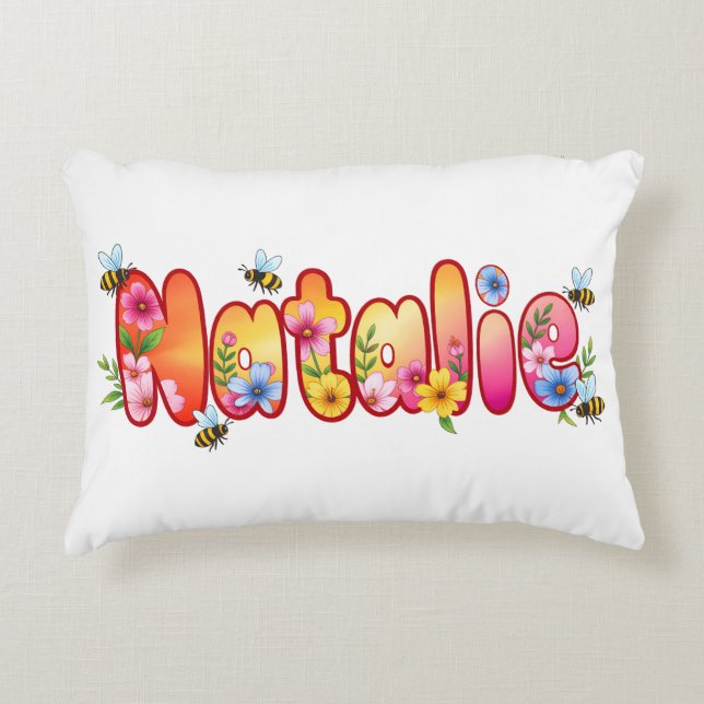 Almofada Decorativa Natalie - Personalized Bee Pillow (Frente)