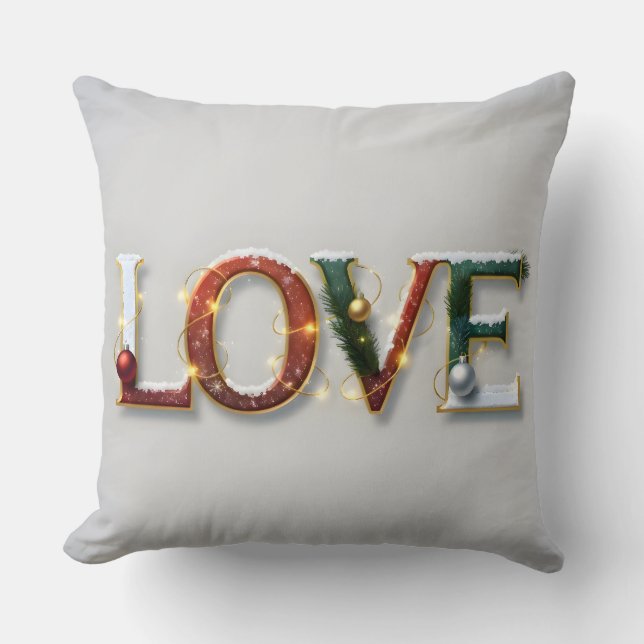 Almofada Decorativa Natalina LOVE (Frente)