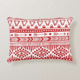 Almofada Decorativa Nativo Americano: Red Ink Doodle.