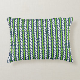 Almofada Decorativa Nautical Doodles – Lime & Navy Rope Stripe