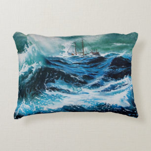 Almofada Decorativa Navio no mar em tempestade