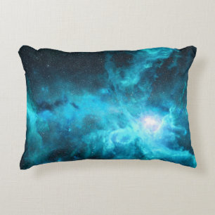 Almofada Decorativa Nébula de Órion, luz azul, astronomia.