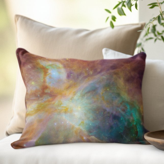 Almofada Decorativa Nebulosa de Órion Aqua Verde (Aqua Green Orion Nebula Decorative Pillow)