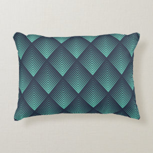 Almofada Decorativa Neon Blue Op-Art Chevron.