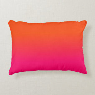 Almofada Decorativa Neon Orange e Neon Pink Ombre Shade Color Fade
