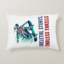 Almofada Decorativa Neon Skeleton Skateboarder Thrills and Chills