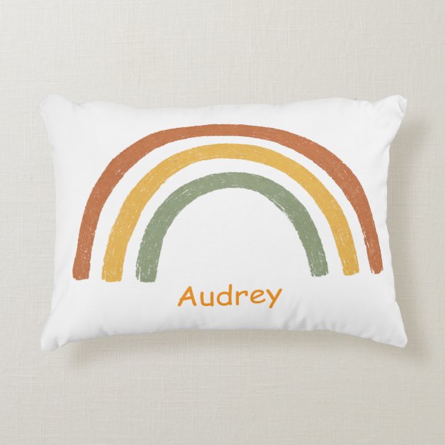 Almofada Decorativa Neutral Rainbow Add a Custom Name Great Gift (Frente)
