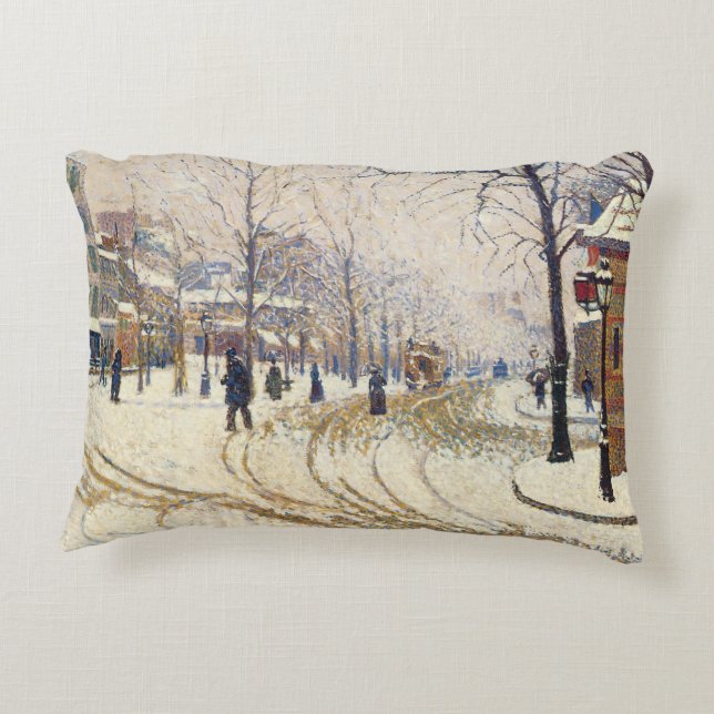 Almofada Decorativa Neve, Boulevard de Clichy, Paris por Paul Signac (Verso)