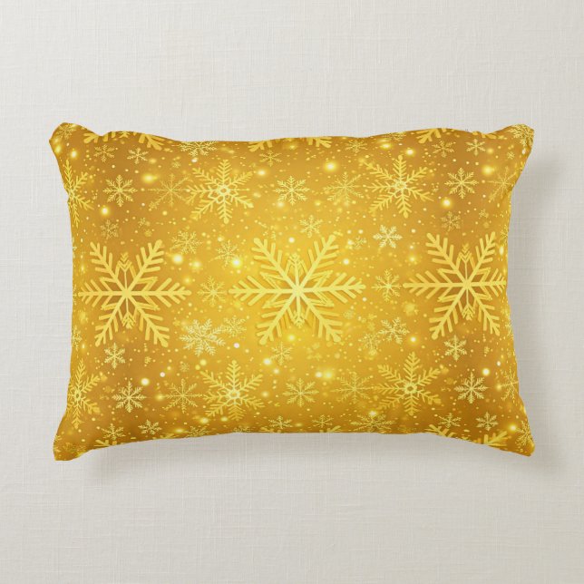 Almofada Decorativa Neve Dourada (Frente)
