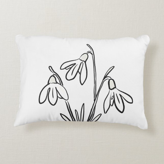 Almofada Decorativa Neve Flores Janeiro Aniversário (Verso)