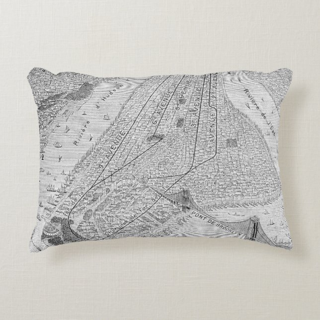 Almofada Decorativa New York: Trem do EL, C1878 (Frente)