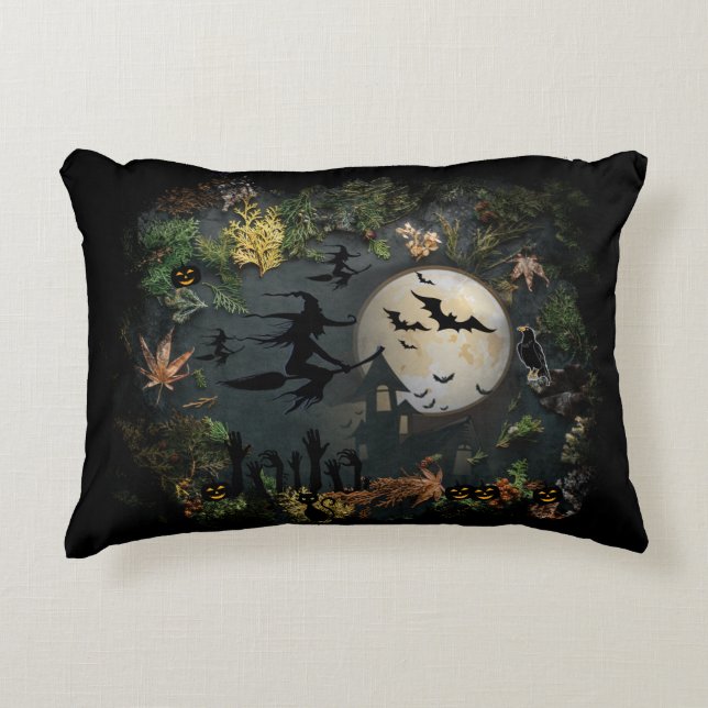 Almofada Decorativa Noite da Festa das Bruxas (Frente)