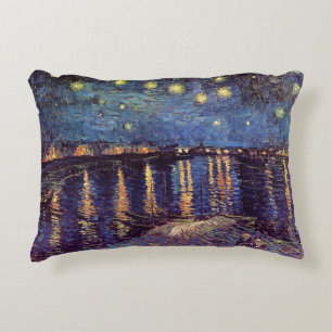 Almofada Decorativa Noite Estrelada sobre o Ródano por Vincent van Gog