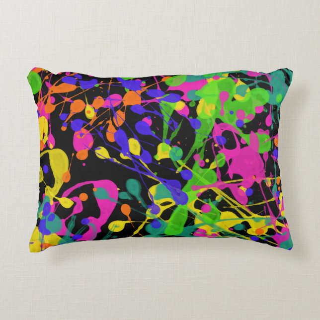 Almofada Decorativa Noite Luzes de Tinta (Frente)