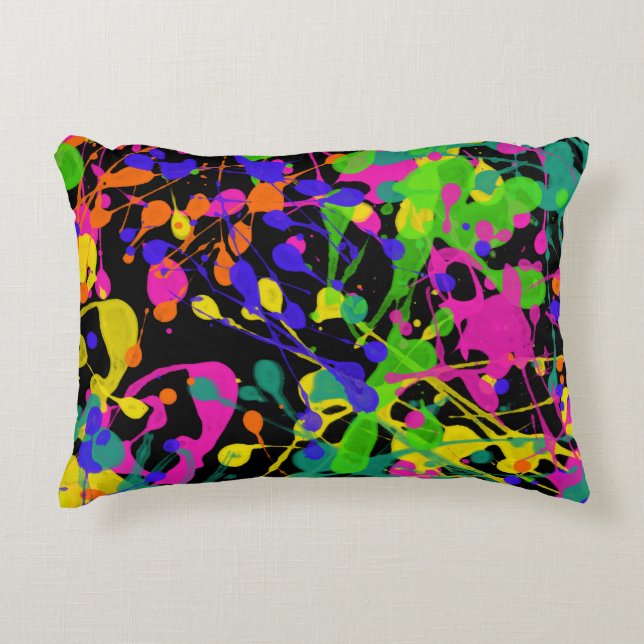 Almofada Decorativa Noite Luzes de Tinta (Frente)