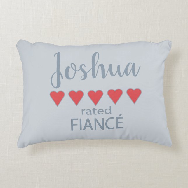 Almofada Decorativa Noiva & Corte de Honra 5 Corações Noivo (Frente)