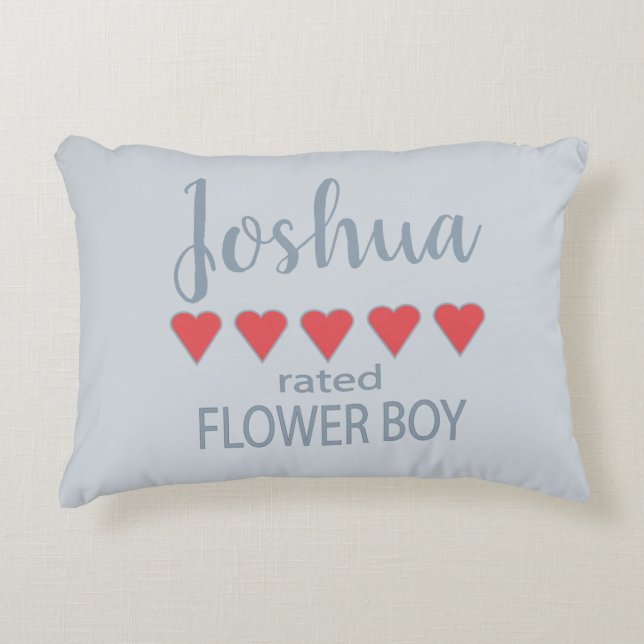 Almofada Decorativa Noiva & Cortejo 5 Corações Flores Garoto (Frente)