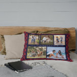 Almofada Decorativa Nome da Família 5 Foto Colagem Vermelha Xadrez Mod<br><div class="desc">Nome da família 5 Foto Colagem Vermelha Xadrez Moderna Ênfase Travesseiro decorativo apresenta uma colagem de fotos de cinco de suas fotos favoritas com seu nome de família personalizado em um roteiro branco elegante em um fundo de xadrez vermelha. Personalize editando o texto nas caixas de texto fornecidas. Presente perfeito...</div>