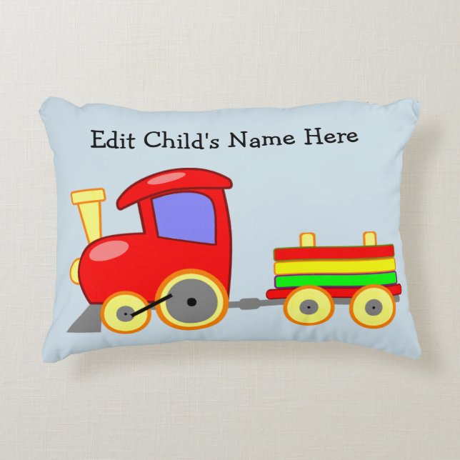 Almofada Decorativa Nome de Edição do Mecanismo de Comboio Vermelho In (Frente)
