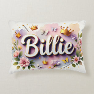 Almofada Decorativa Nome Floral da Princesa Personalizada