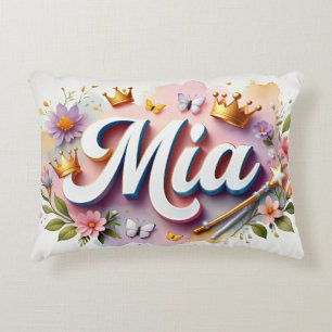 Almofada Decorativa Nome Floral da Princesa Personalizada