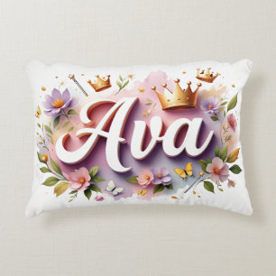 Almofada Decorativa Nome Floral de Princesa Personalizado